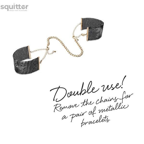 Наручники Bijoux Indiscrets Desir Metallique Handcuffs - Black, металеві, стильні браслети SO2663 фото