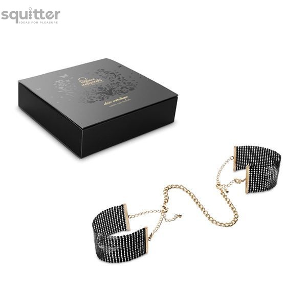 Наручники Bijoux Indiscrets Desir Metallique Handcuffs - Black, металеві, стильні браслети SO2663 фото