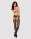 Сетчатые чулки-стокинги с узором на ягодицах Obsessive Garter stockings S232 S/M/L, черные, имитацияSO7269,3 - интернет-магазин интимных товаров Squitter