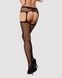 Сетчатые чулки-стокинги с узором на ягодицах Obsessive Garter stockings S232 S/M/L, черные, имитацияSO7269,2 - интернет-магазин интимных товаров Squitter