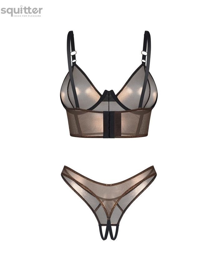 Комплект Obsessive Soranna top & crotchless thong 2XL/3XL SX3625 - онлайн-сексшоп Сквітер