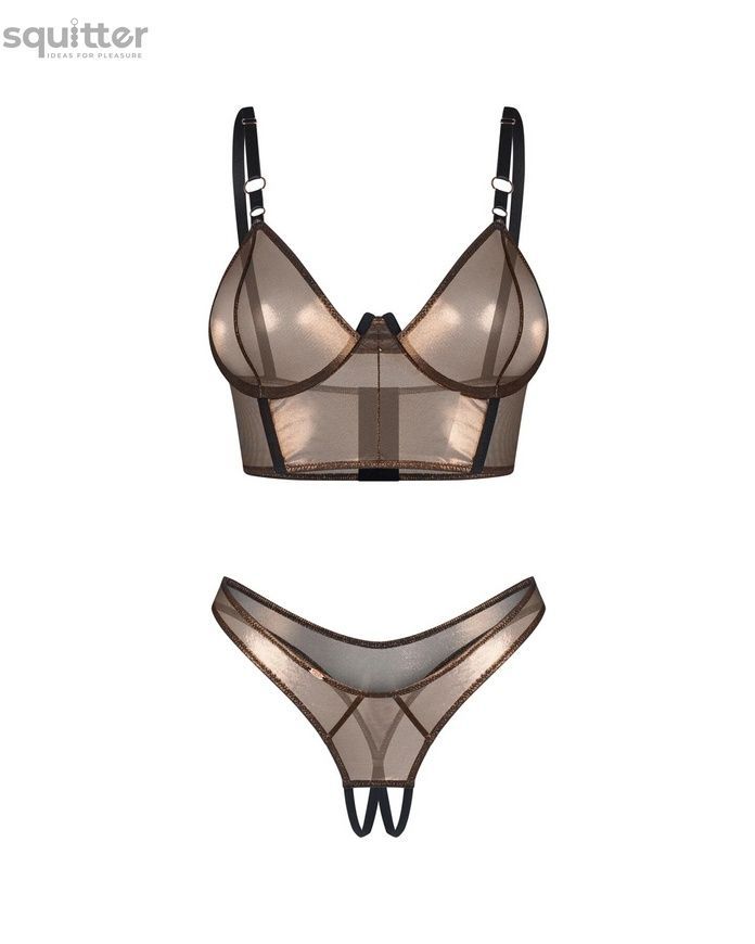 Комплект Obsessive Soranna top & crotchless thong 2XL/3XL SX3625 - онлайн-сексшоп Сквітер