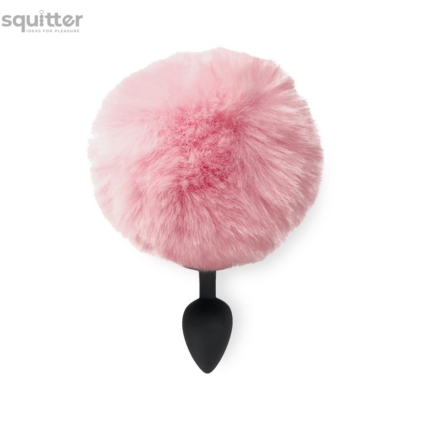 Силиконовая анальная пробка М Art of Sex - Silicone Bunny Tails Butt plug Pink, диаметр 3,5 см SO6693 фото