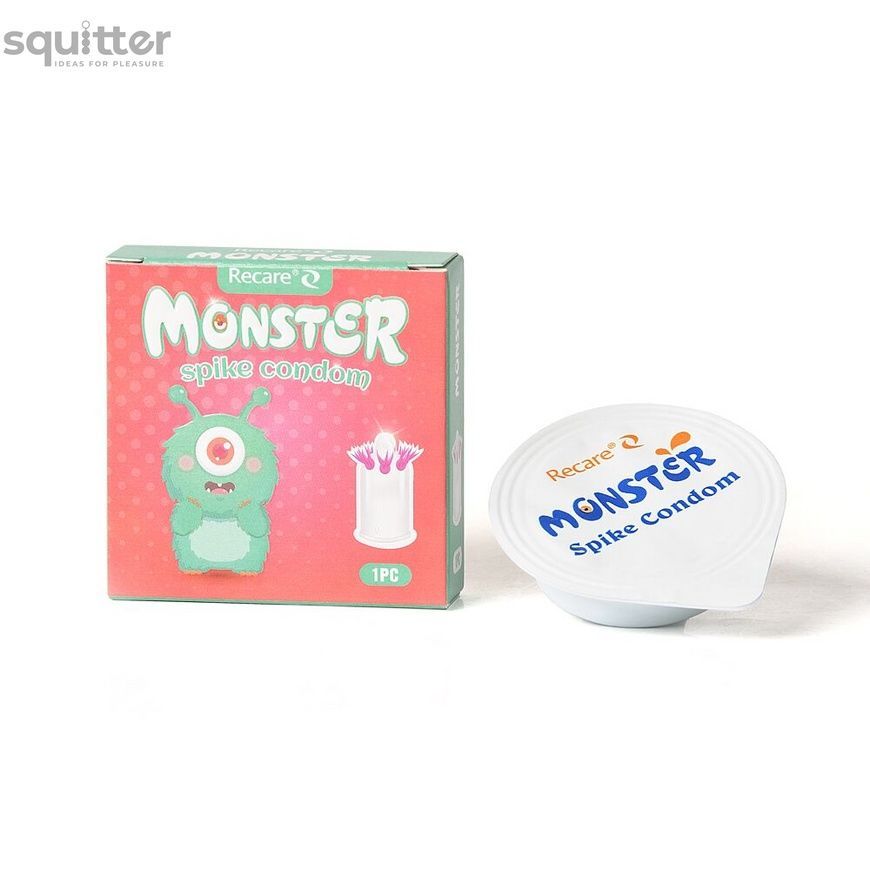 Насадка на член Recare Turquoise Monster Spike Condom (презерватив з вусиками) SX3355 - онлайн-сексшоп Сквітер