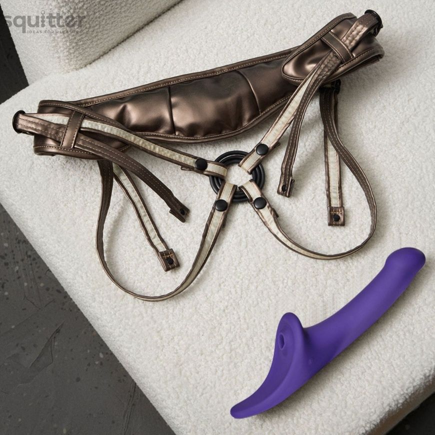 Вібронасадка для страпону з вакуумною стимуляцією Strap-On-Me Multi Orgasm Dildo S Purple SX4032 - онлайн-сексшоп Сквітер