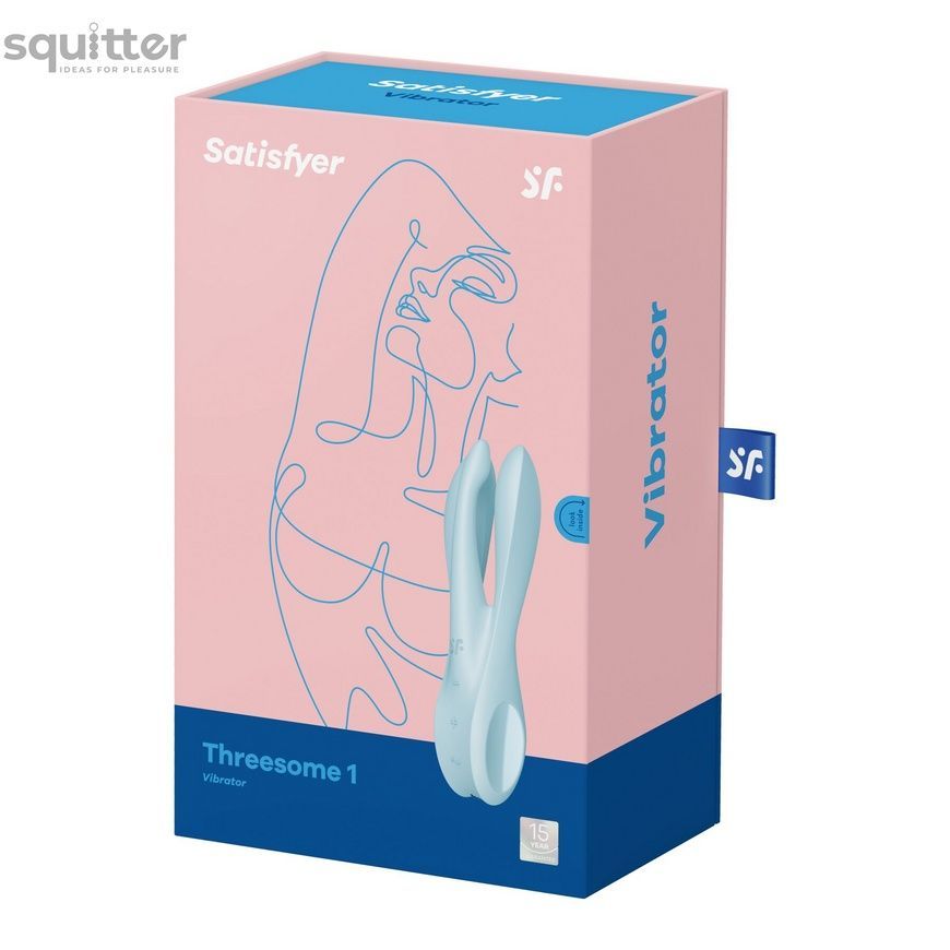 Кліторальний вібратор Satisfyer Threesome 1 Light Blue з трьома гнучкими пальчиками SO6986 - онлайн-сексшоп Сквітер