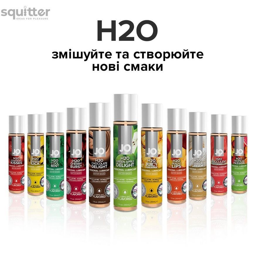 Змазка на водній основі JO H2O &mdash; Green Apple (30 мл) без цукру, рослинний гліцерин SO1481 - онлайн-сексшоп Сквітер