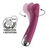 Вібратор з ротацією Satisfyer Spinning G-Spot 1 Red, плоский майданчик для стимуляції точки G SX0555 - онлайн-сексшоп Сквітер