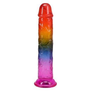 Дилдо Doc Johnson Crystal Jellies - 7.5 Inch Dong - Rainbow SX4444 - онлайн-сексшоп Сквітер