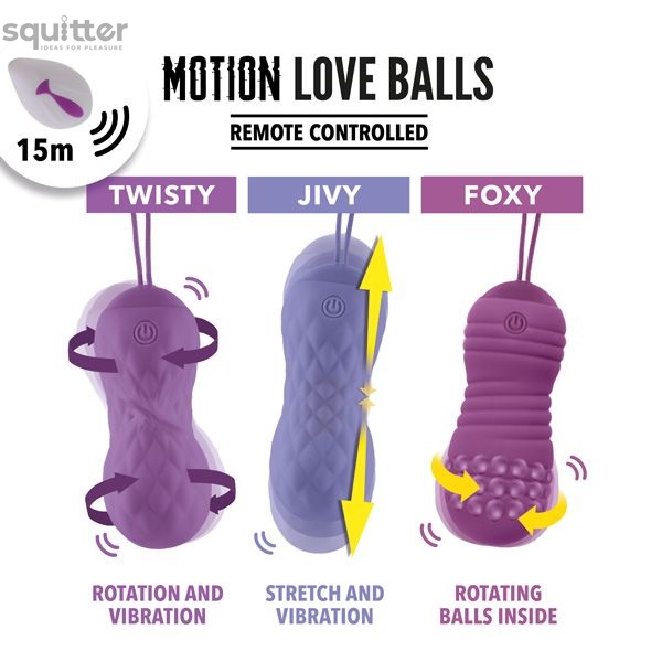 Вагинальные шарики с жемчужным массажем FeelzToys Motion Love Balls Foxy с пультом ДУ, 7 режимов SO3854 фото