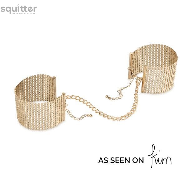 Наручники Bijoux Indiscrets Desir Metallique Handcuffs - Gold, металеві, стильні браслети SO2664 фото