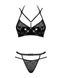 Еротичний комплект під латекс зі стрепами Obsessive Bagirela 2-pcs set L/XL, чорний, під леопард, бю SO7220,5 - інтернет-магазин інтимних товарів Squitter