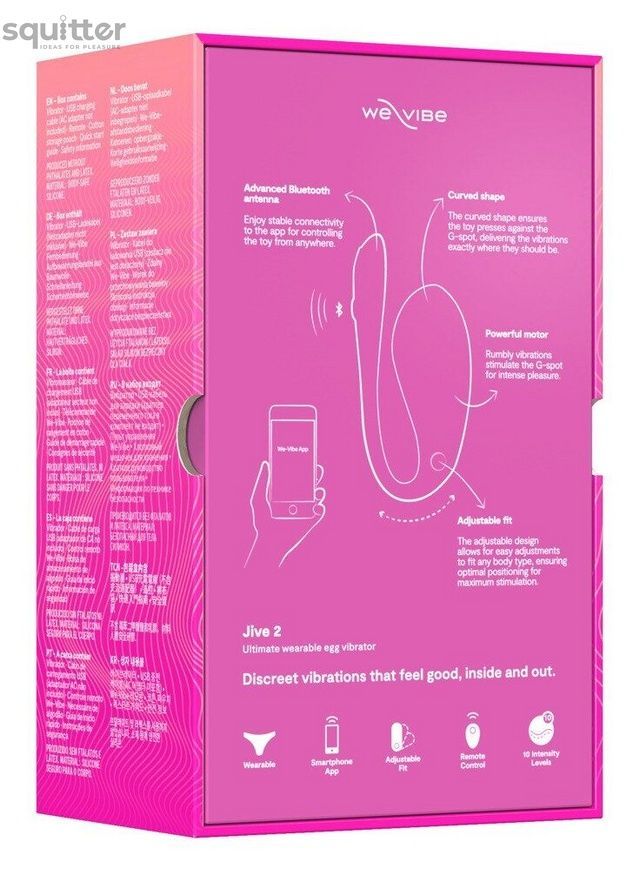 Смарт-віброяйце We-Vibe Jive 2 Electric Pink, пульт ДК, до 4 годин роботи SX2148 - онлайн-сексшоп Сквітер
