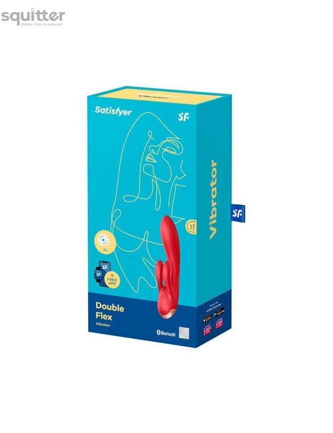 Смарт вібратор кролик із подвійним відростком Satisfyer Double Flex Red SO6092 - онлайн-сексшоп Сквітер