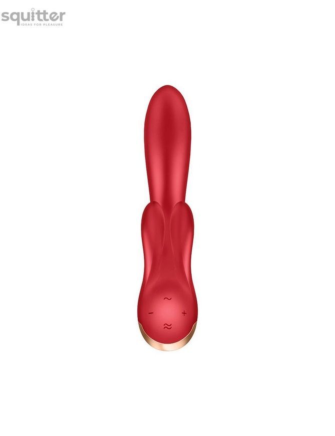 Смарт вібратор кролик із подвійним відростком Satisfyer Double Flex Red SO6092 - онлайн-сексшоп Сквітер