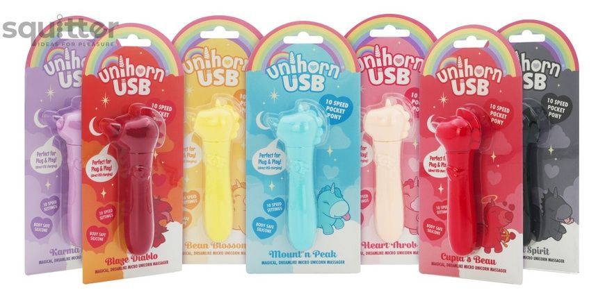 Вібратор-єдиноріжка Unihorn USB Bullet &ndash; Blaze Diablo віброкуля, USB-зарядка, 10 режимів SX2859 - онлайн-сексшоп Сквітер
