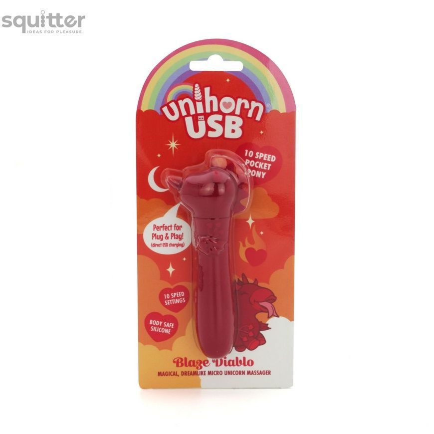 Вібратор-єдиноріжка Unihorn USB Bullet &ndash; Blaze Diablo віброкуля, USB-зарядка, 10 режимів SX2859 - онлайн-сексшоп Сквітер