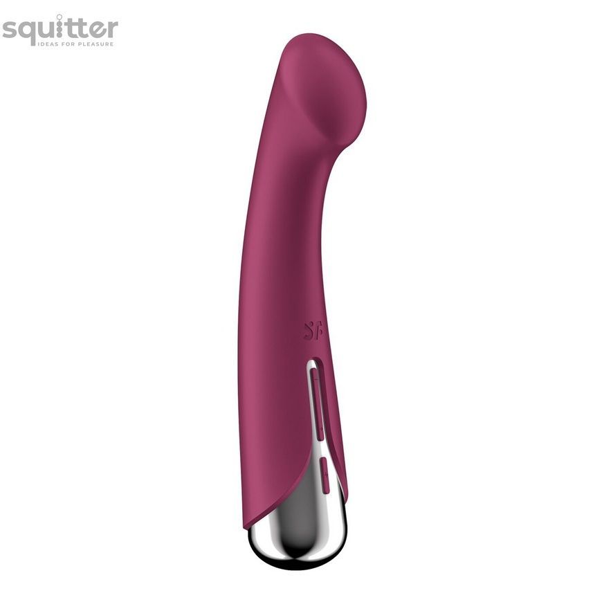 Вібратор з ротацією Satisfyer Spinning G-Spot 1 Red, плоский майданчик для стимуляції точки G SX0555 - онлайн-сексшоп Сквітер