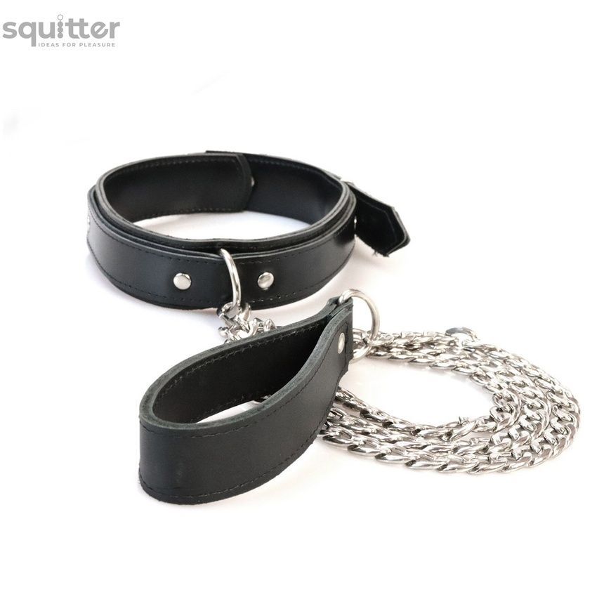 Нашийник з повідцем з екошкіри Art of Sex - Leash and Collar Emoji SX0515 - онлайн-сексшоп Сквітер