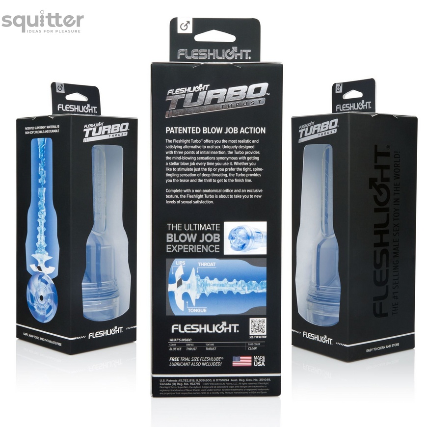 Мастурбатор Fleshlight Turbo Thrust Blue Ice (імітатор мінету) F11192 фото