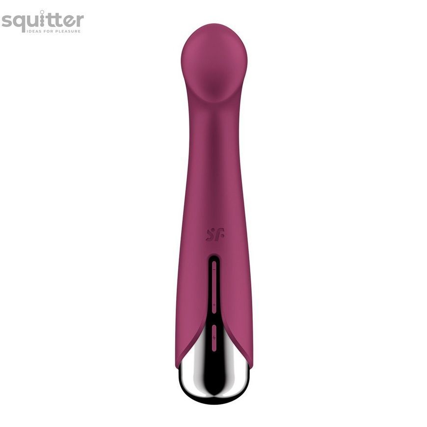 Вібратор з ротацією Satisfyer Spinning G-Spot 1 Red, плоский майданчик для стимуляції точки G SX0555 - онлайн-сексшоп Сквітер