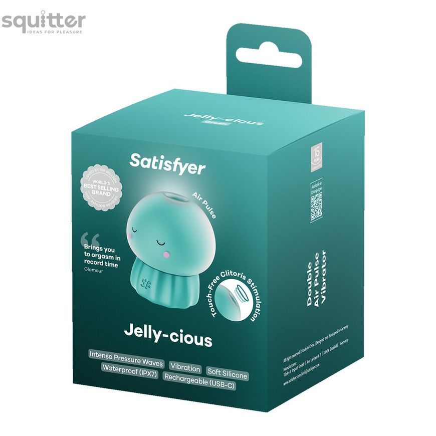 Вакуумний кліторальний стимулятор Satisfyer Jelly-cious Green SX3545 - онлайн-сексшоп Сквітер