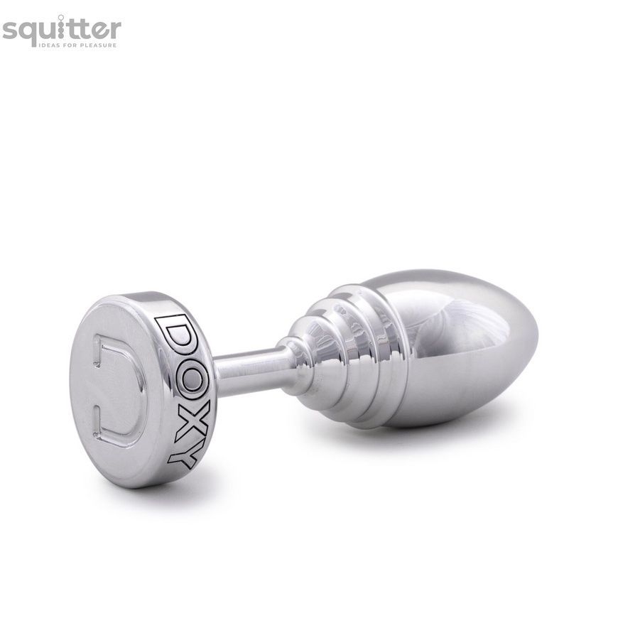 Металлическая анальная пробка DOXY Butt Plug RIBBED, ребристая, диаметр 3,3 см SO8031 - онлайн-сексшоп Сквитер