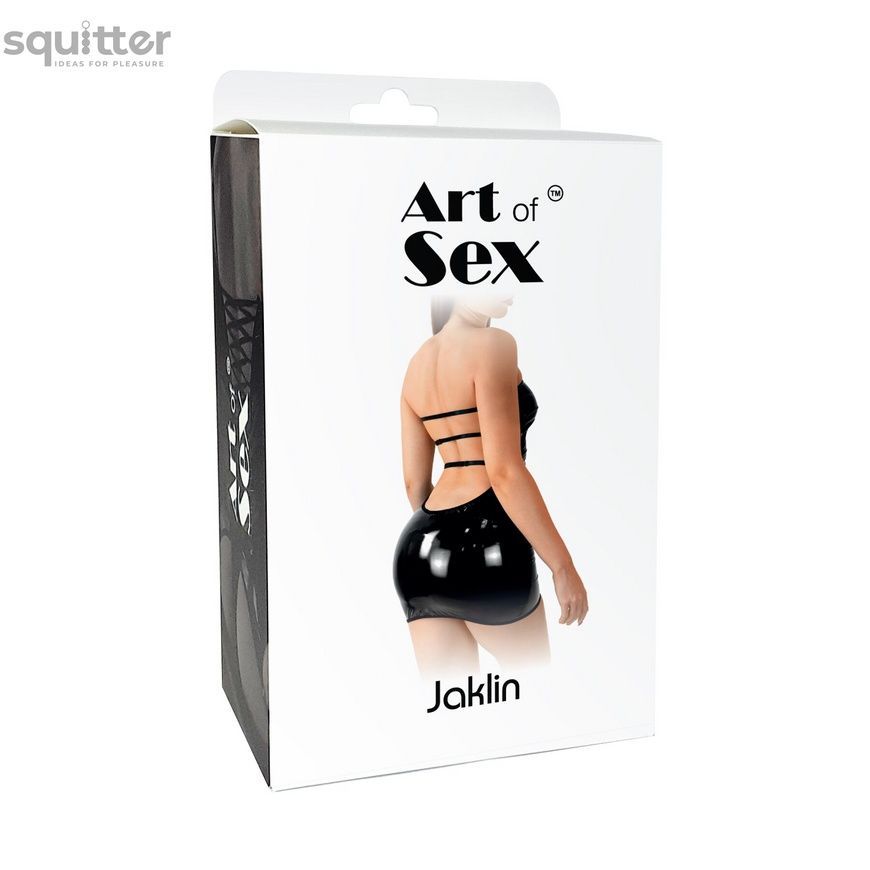 Сексуальное виниловое платье Art of Sex - Jaklin, размер L-2XL, цвет черный SO7353 - онлайн-сексшоп Сквитер