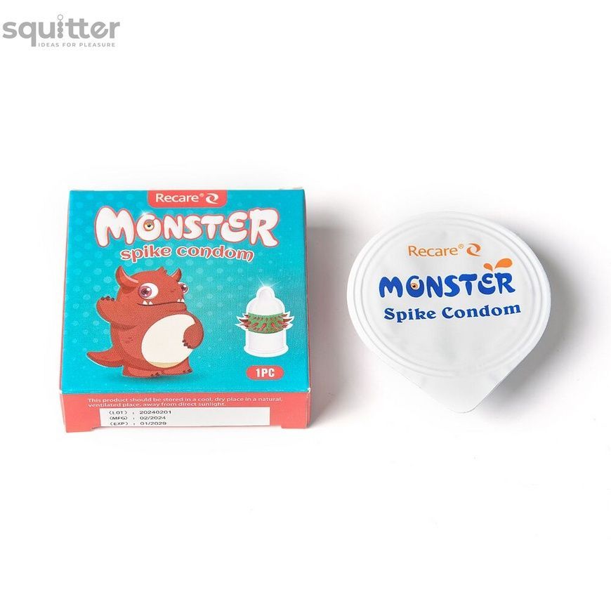 Насадка на член Recare Red Monster Spike Condom (презерватив з рядами шипів) SX3356 - онлайн-сексшоп Сквітер