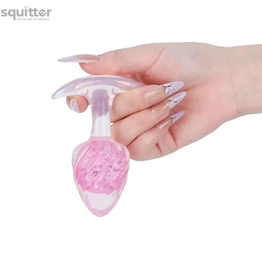 Анальна пробка Liebe Seele Icecream-shaped Crystal Anal Plug - Pink Medium SX4867 - онлайн-сексшоп Сквітер