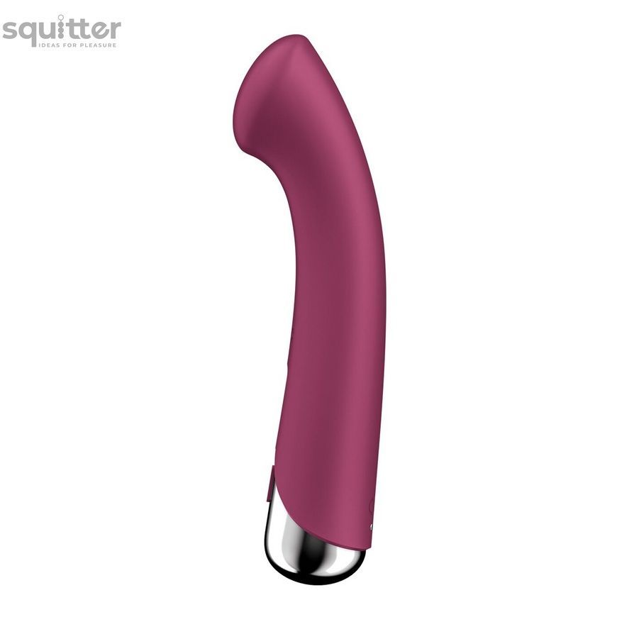 Вібратор з ротацією Satisfyer Spinning G-Spot 1 Red, плоский майданчик для стимуляції точки G SX0555 - онлайн-сексшоп Сквітер