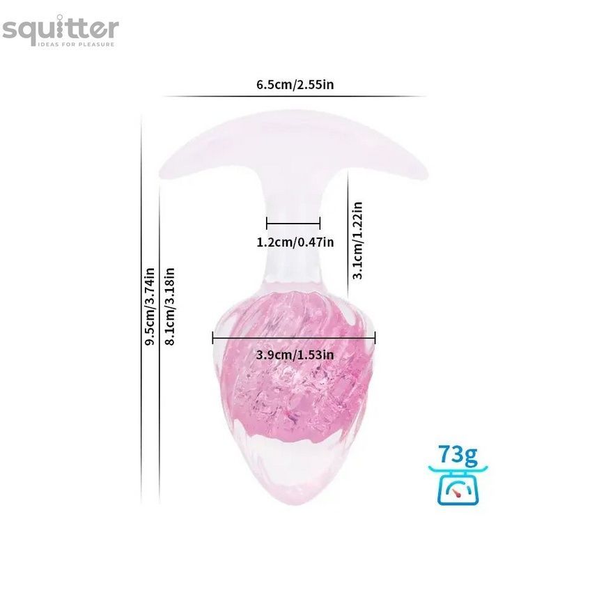 Анальна пробка Liebe Seele Icecream-shaped Crystal Anal Plug - Pink Medium SX4867 - онлайн-сексшоп Сквітер