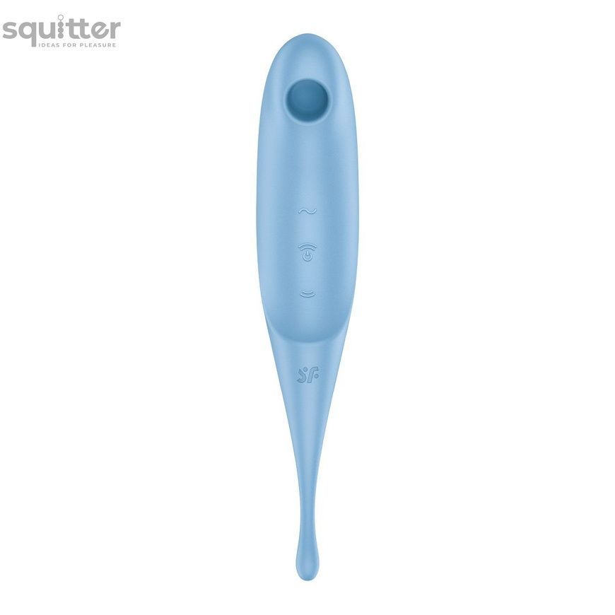 Вібратор для клітора з вакуумною стимуляцією Satisfyer Twirling Pro Blue SO7801 - онлайн-сексшоп Сквітер