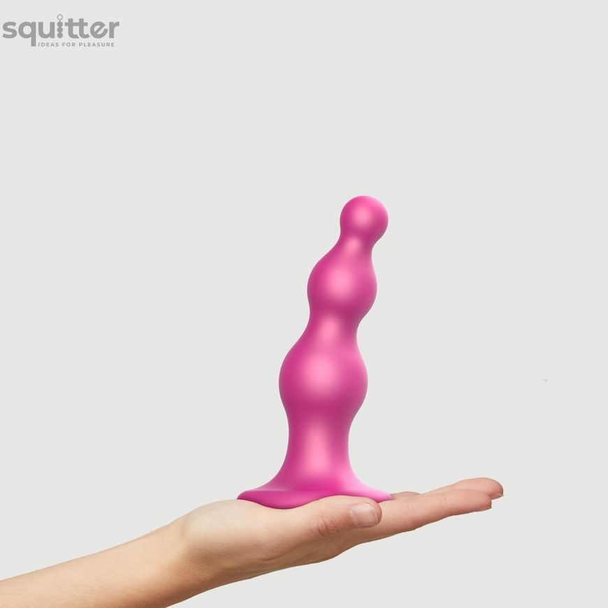 Насадка для страпона Strap-On-Me Dildo Plug Beads Framboise Metallic M SO7819 - онлайн-сексшоп Сквитер