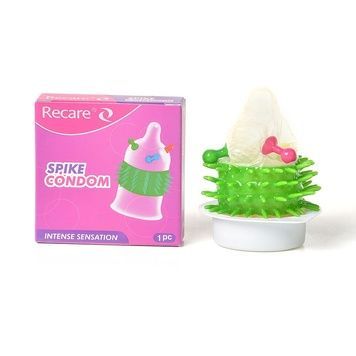 Насадка на член Recare Spike Condom Pink (презерватив з кульками та рядами шипів) SX3352 - онлайн-сексшоп Сквітер