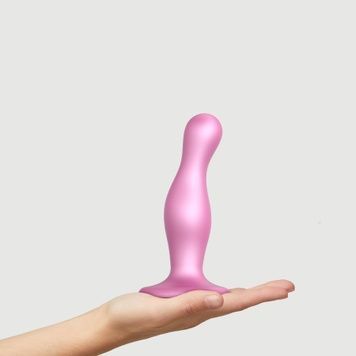 Насадка для страпона Strap-On-Me Dildo Plug Curvy Rose Dragee Metallic M SO7820 - онлайн-сексшоп Сквитер
