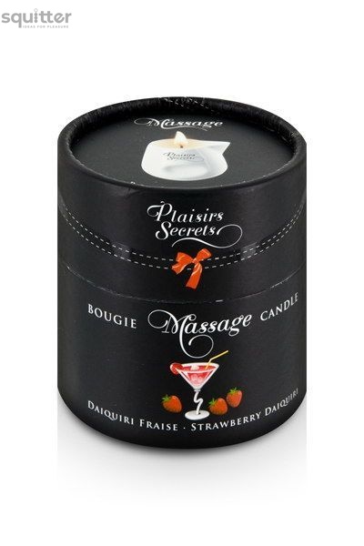 Масажна свічка Plaisirs Secrets Strawberry Daiquiri (80 мл) подарункове паковання, керамічний посуд SO1855 фото