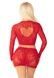 Комплект Leg Avenue Rhinestone Crop Top and Mini Skirt One Size, Red SX1745,2 - інтернет-магазин інтимних товарів Squitter