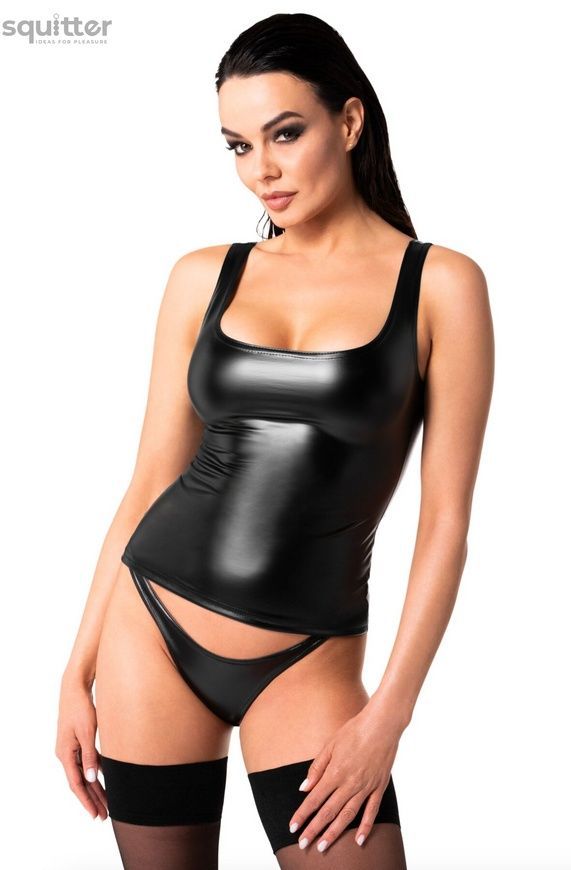 Топ Noir Handmade F346 Powerwetlook top - M SX2111 - онлайн-сексшоп Сквітер