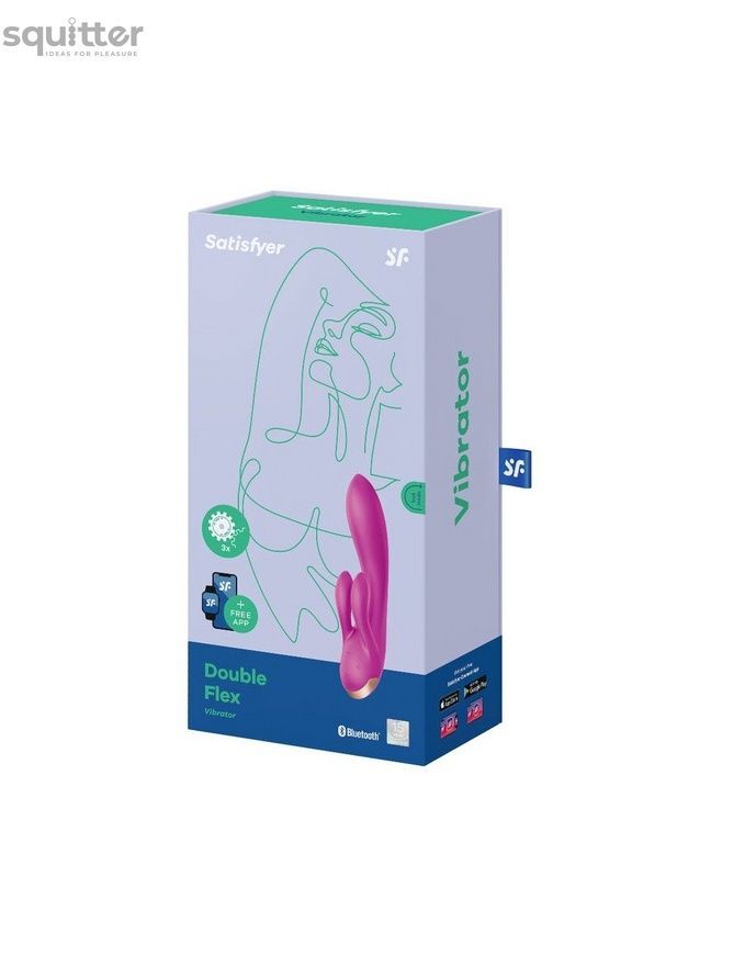 Смарт вібратор кролик із подвійним відростком Satisfyer Double Flex Violet SO6093 - онлайн-сексшоп Сквітер