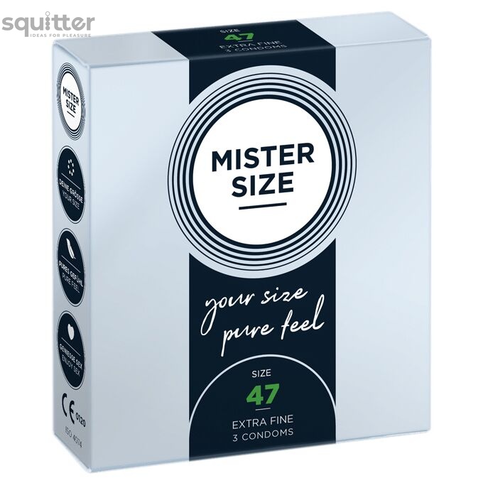 Презервативи Mister Size - pure feel - 47 (3 condoms), товщина 0,05 мм SO8032 фото