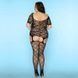 Безшовний бодістокінг JSY &laquo;Вульгарна Грейс&raquo; Plus Size, Black, довгий рукав, імітація панчіх, дрібна SO8372,5 - інтернет-магазин інтимних товарів Squitter