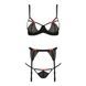 Комплект белья PERDITA SET black S/M - Passion Exclusive: стрэпы: лиф, стринги и пояс для чулокPS26505,5 - интернет-магазин интимных товаров Squitter