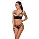 Комплект з екошкіри з люверсами та ремінцями Passion MALWIA BIKINI L/XL, black, бра та трусики SO5762,1 - інтернет-магазин інтимних товарів Squitter