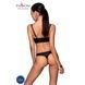 Комплект з екошкіри з люверсами та ремінцями Passion MALWIA BIKINI L/XL, black, бра та трусики SO5762,2 - інтернет-магазин інтимних товарів Squitter