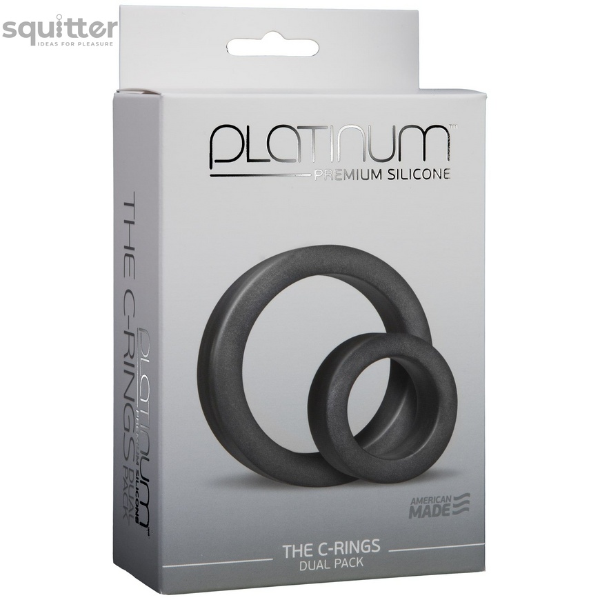 Набір ерекційних кілець Doc Johnson Platinum Premium Silicone — The C-Rings — Charcoal SO4918 фото