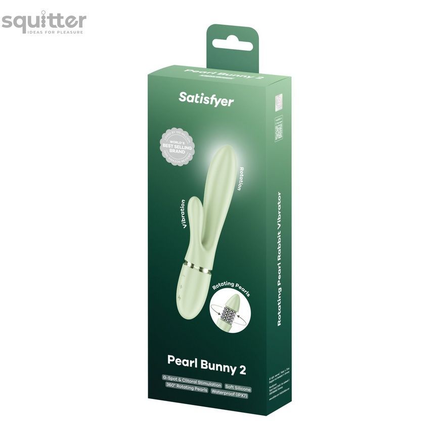 Вібратор-кролик Satisfyer Pearl Bunny 2 Light Green SX3829 - онлайн-сексшоп Сквітер