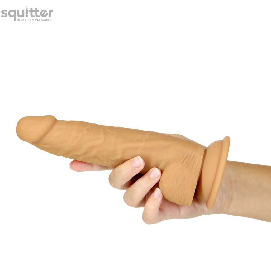 Фаллоимитатор ADDICTION Dual Density Silicone Dildo Caramel 8″, присоска, диаметр 4,3 см, вибропуля SO8243 фото