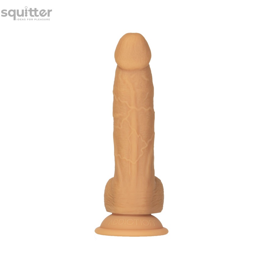 Фаллоимитатор ADDICTION Dual Density Silicone Dildo Caramel 8″, присоска, диаметр 4,3 см, вибропуля SO8243 фото