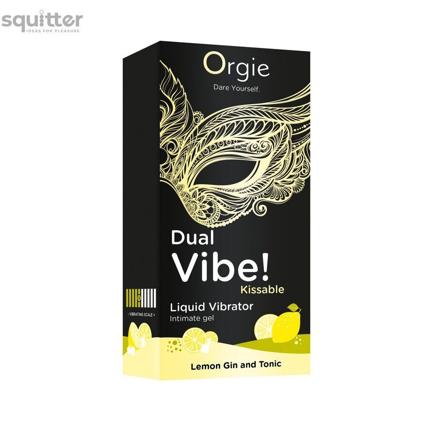 Рідкий вібратор Orgie Dual Vibe! Lemon Gin And Tonic Kissable Liquid Vibrator, 15 мл SX1490 - онлайн-сексшоп Сквітер